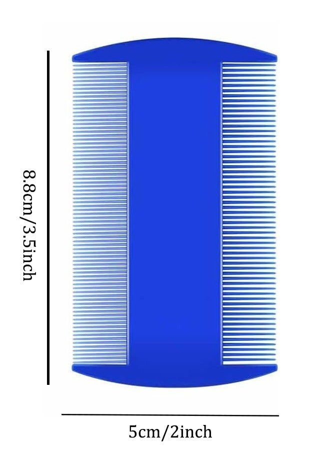 مشط البراغيث، 4 قطع، أمشاط قمل من الفولاذ المقاوم للصدأ بأسنان مستديرة، مزدوج الجوانب (أزرق) - Image 5